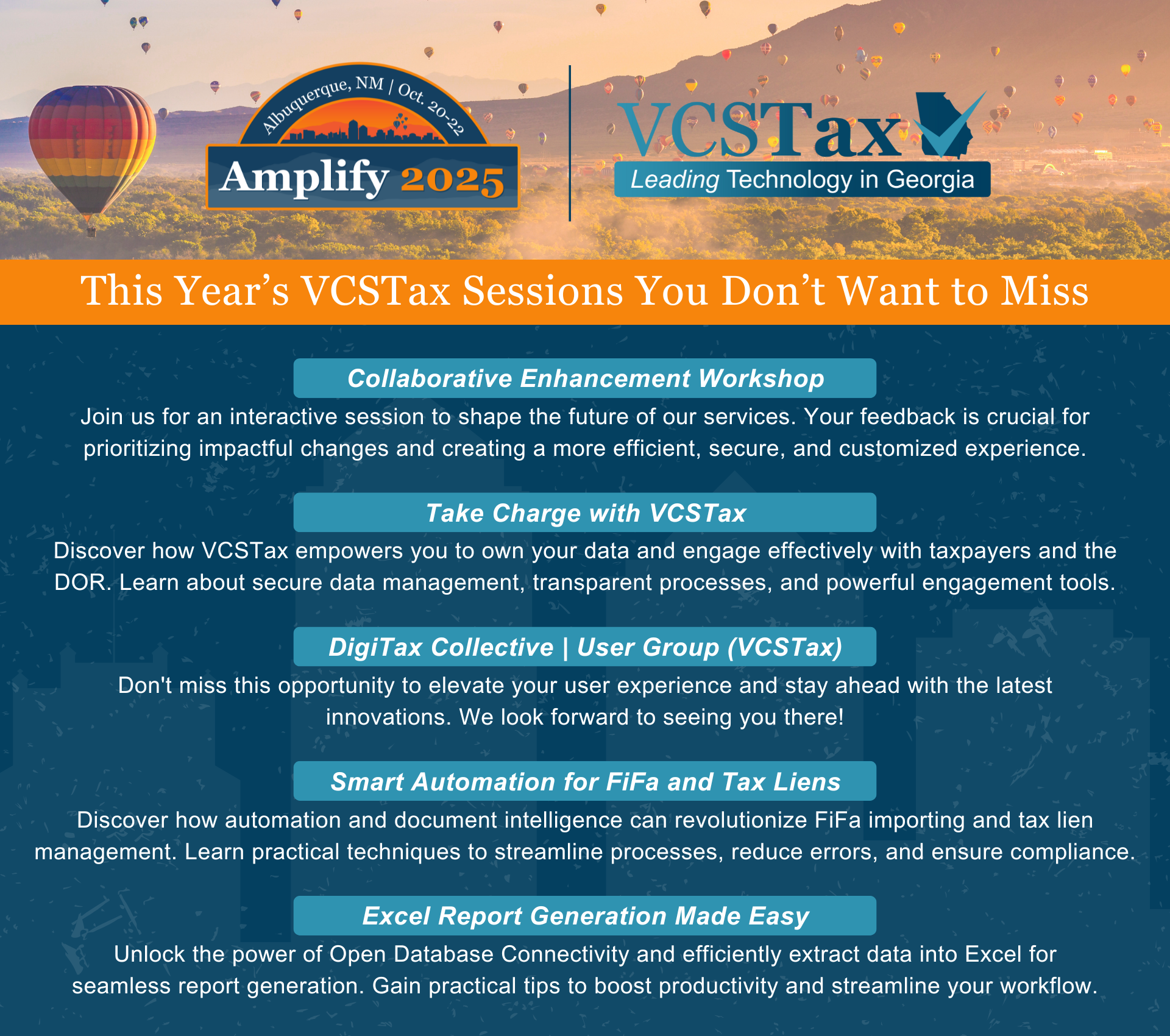 VCSTax Session List